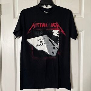 Black Metallica 'Lords of Summer' Graphic Tee with Red Accents
